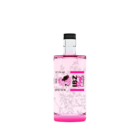 Botella de IBZ Pink Strawberry Gin de Familia Marí Mayans, 70 cl